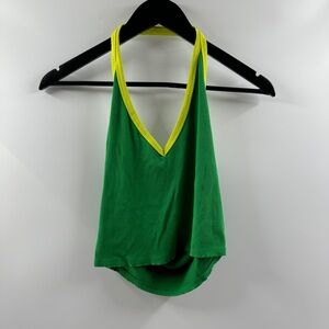 Wild Fable Green Ribbed Halter Top with Lime Lining Size Medium